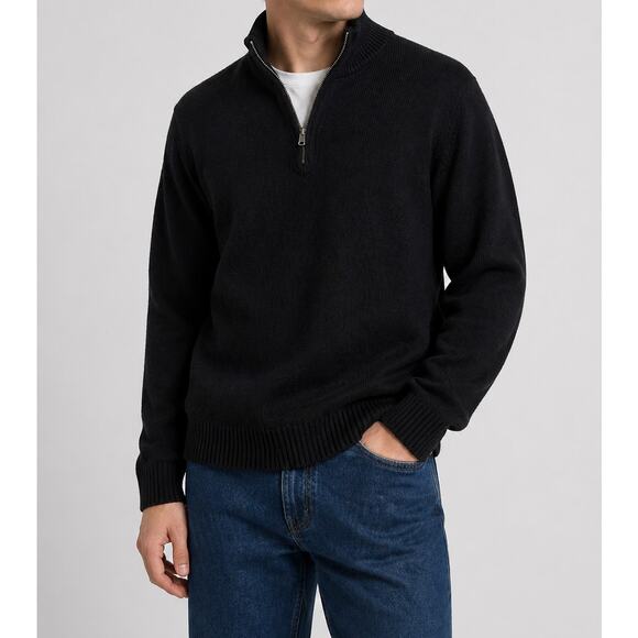 NakedCashmere Other - Naked Cashmere Men’s Quarter Zip Sweater Linen Cashmere Blend Pullover Preppy